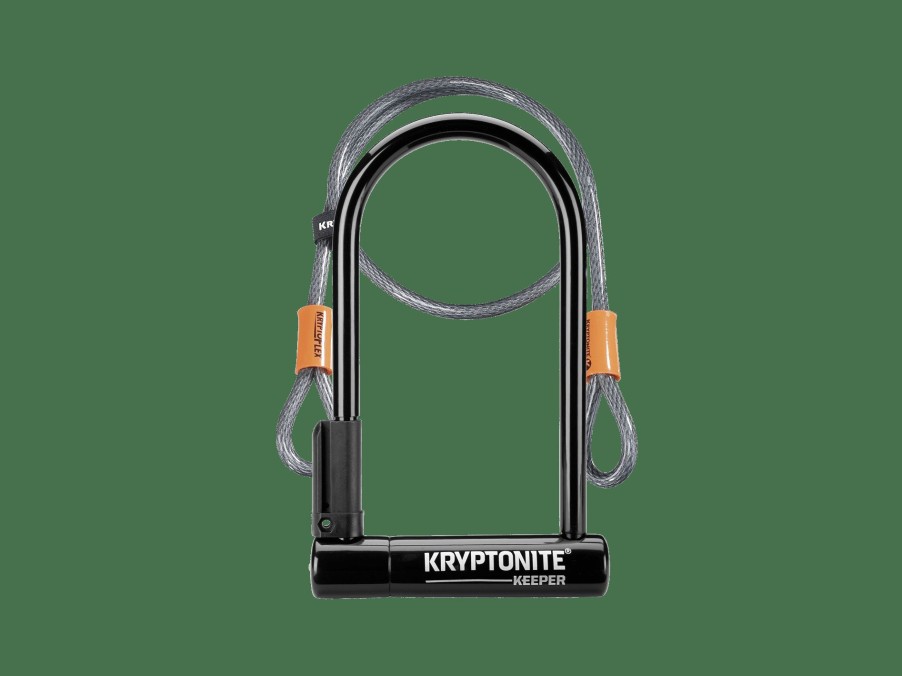 Accessories Trek Locks | Kryptonite New-U Keeper Standard U-Lock With 4' Flex Cable Black