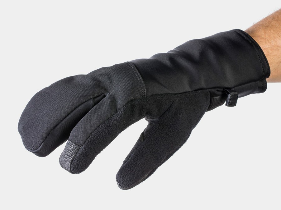 Apparel Trek Men'S Apparel | Bontrager Velocis Softshell Split Finger Cycling Glove Black