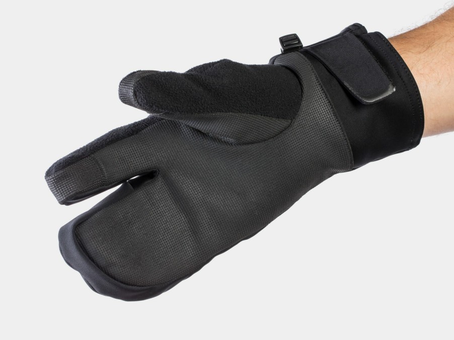 Apparel Trek Men'S Apparel | Bontrager Velocis Softshell Split Finger Cycling Glove Black