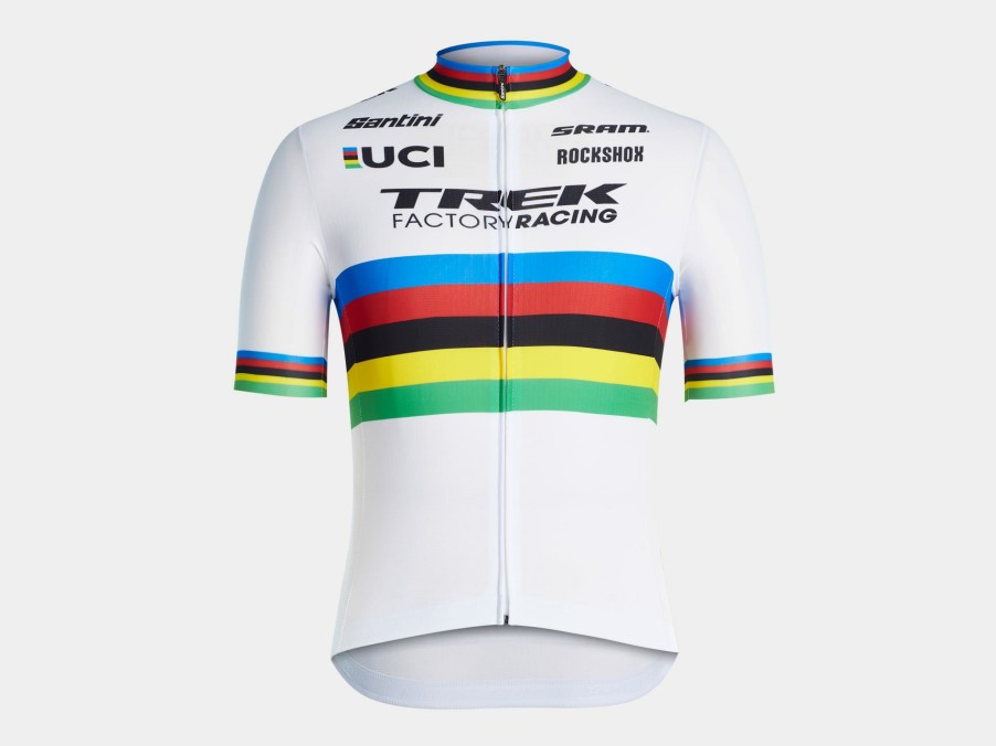 Apparel Trek Team Wear | Santini Trek Factory Racing Replica World Champion Cycling Jersey White/Yellow