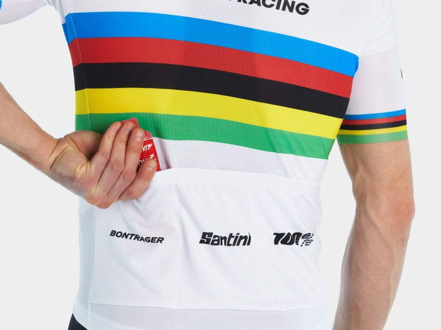 Apparel Trek Team Wear | Santini Trek Factory Racing Replica World Champion Cycling Jersey White/Yellow