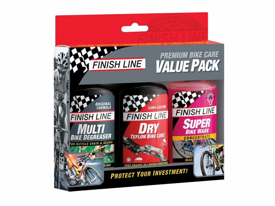 Accessories Trek Cleaning & Lubrication | Finish Line Bike Care Value Pack Black/Red