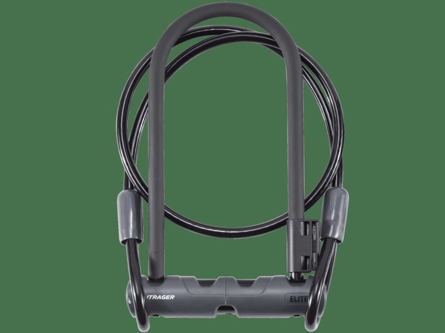 Accessories Trek Locks | Bontrager Elite Keyed U-Lock With 4' Cable Black