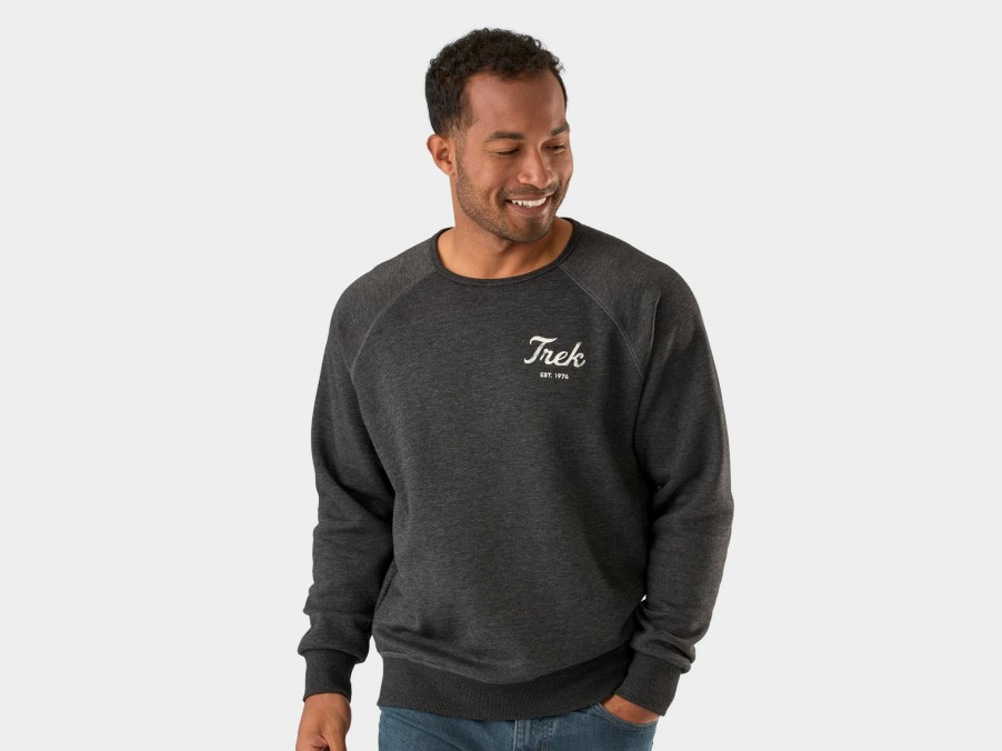 Apparel Trek Casual Wear | Trek Script Crewneck Unisex Sweatshirt Charcoal