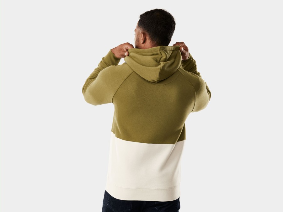 Apparel Trek Casual Wear | Trek Color Block Logo Unisex Hoodie Olive/Cream