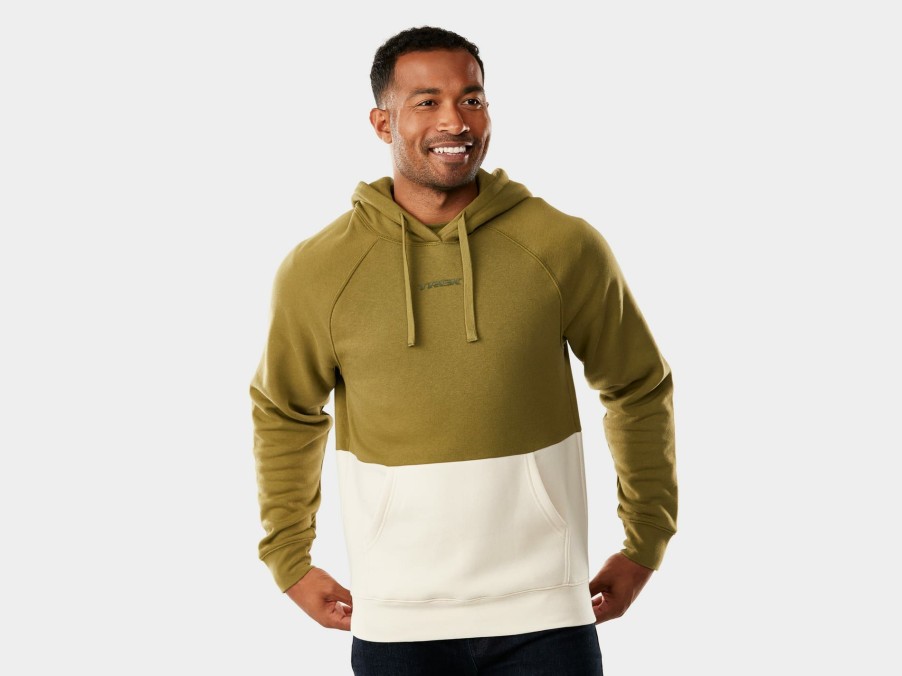 Apparel Trek Casual Wear | Trek Color Block Logo Unisex Hoodie Olive/Cream