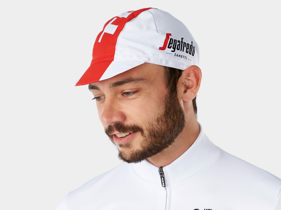 Apparel Trek Cycling Caps & Headwear | Santini Trek-Segafredo Team Replica Cycling Cap White/Red