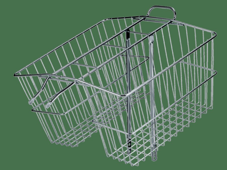 Accessories Trek Baskets | Wald Twin Rear Carrier Basket Silver