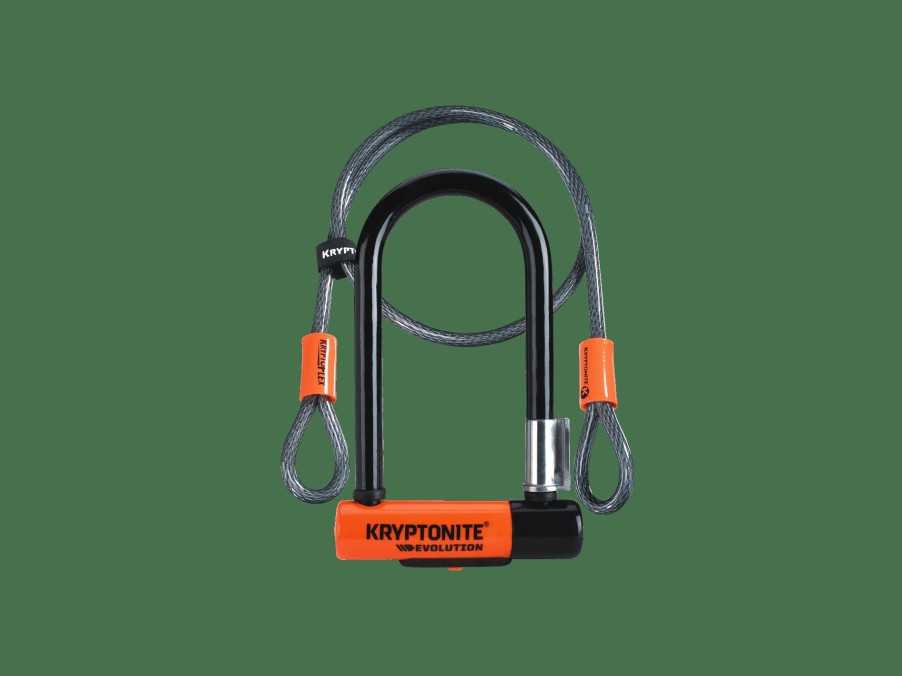 Accessories Trek Locks | Kryptonite New-U Evolution Mini-7 U-Lock With 4' Flex Cable Black