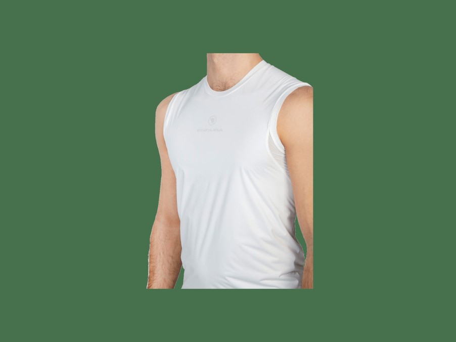 Apparel Trek Baselayers | Endura Translite Windproof Sleeveless Cycling Baselayer White