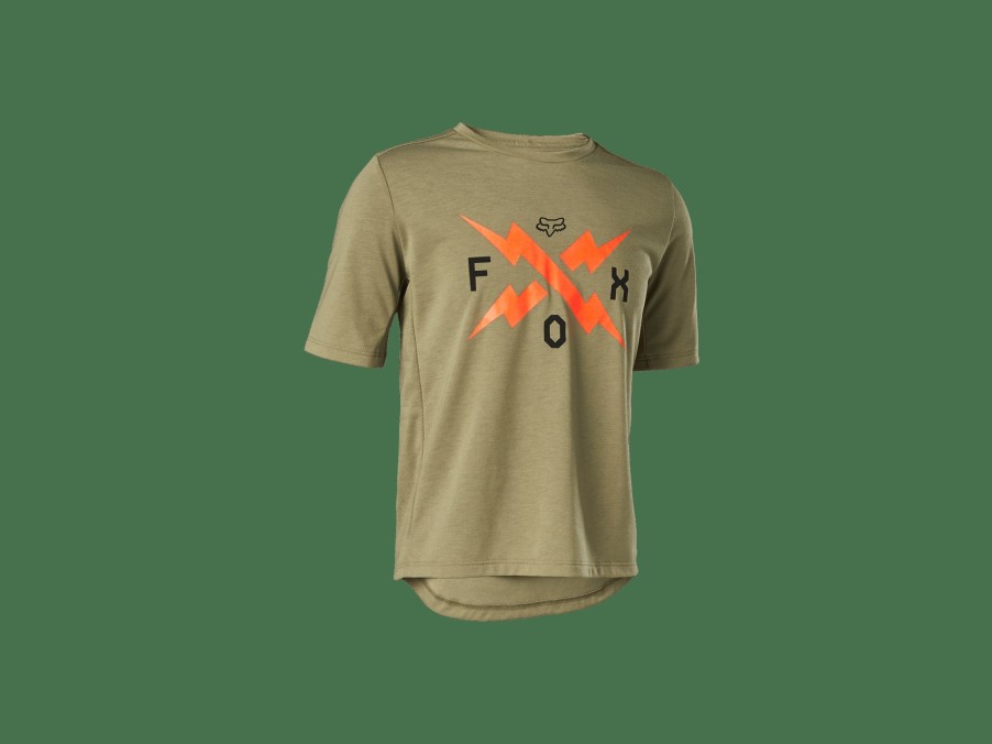 Apparel Trek Kids' Bike Apparel | Fox Racing Ranger Drirelease® Youth Mountain Bike Jersey Light Green/Orange