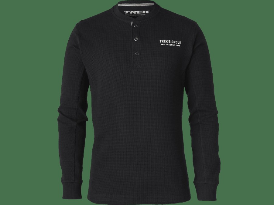 Apparel Trek Casual Wear | Trek Bicycle Unisex Long Sleeve Henley Black