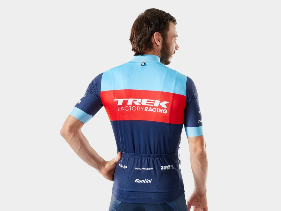 Apparel Trek Team Wear | Santini Trek Factory Racing Men'S Xc Team Replica Cycling Jersey Dark Blue/Azure