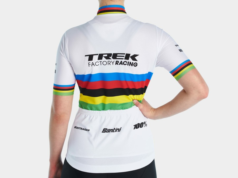 Apparel Trek Team Wear | Santini Trek Factory Racing Women'S Replica World Champion Cycling Jersey White/Yellow