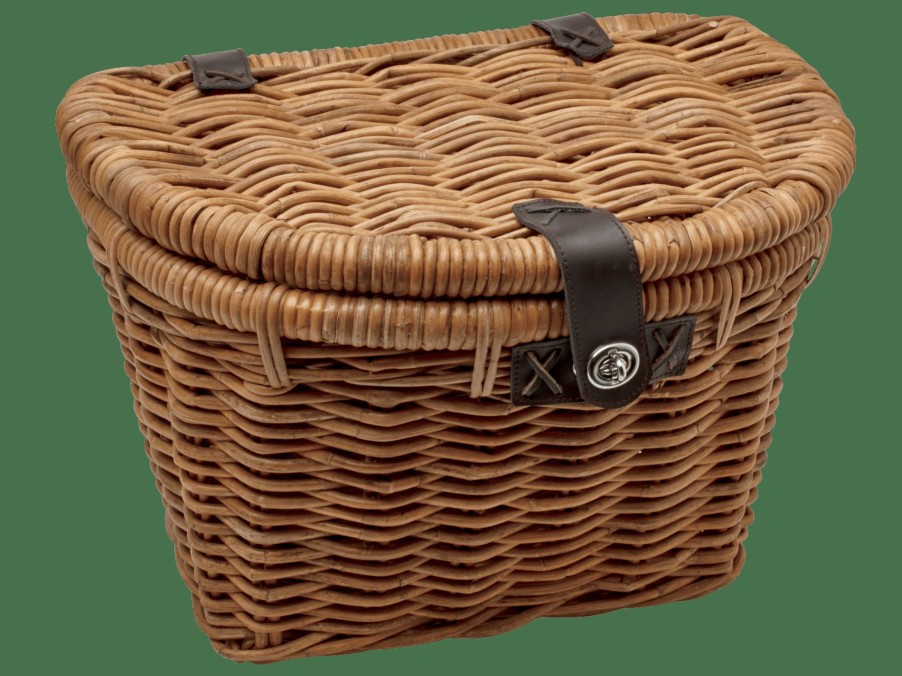 Accessories Trek Baskets | Electra Woven Rattan Basket With Lid Natural