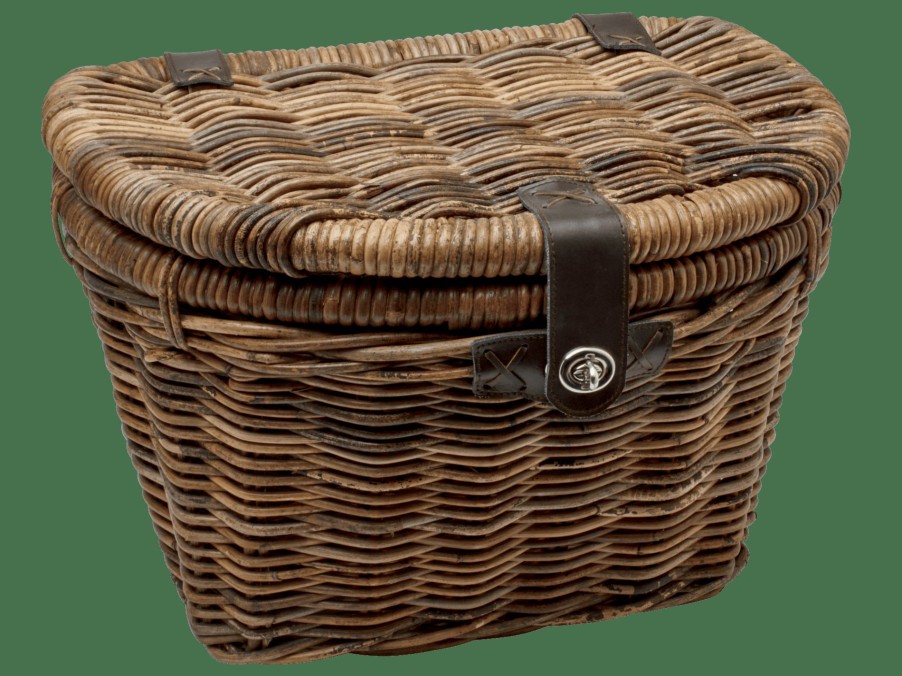 Accessories Trek Baskets | Electra Woven Rattan Basket With Lid Natural