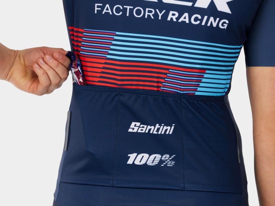 Apparel Trek Team Wear | Santini Trek Factory Racing Women'S Team Replica Cycling Jersey Dark Blue