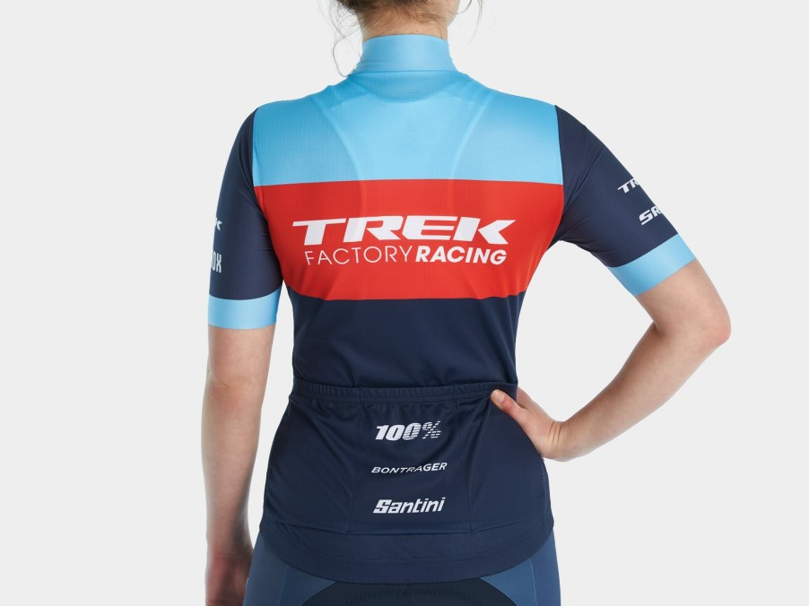 Apparel Trek Team Wear | Santini Trek Factory Racing Women'S Xc Team Replica Cycling Jersey Dark Blue/Azure