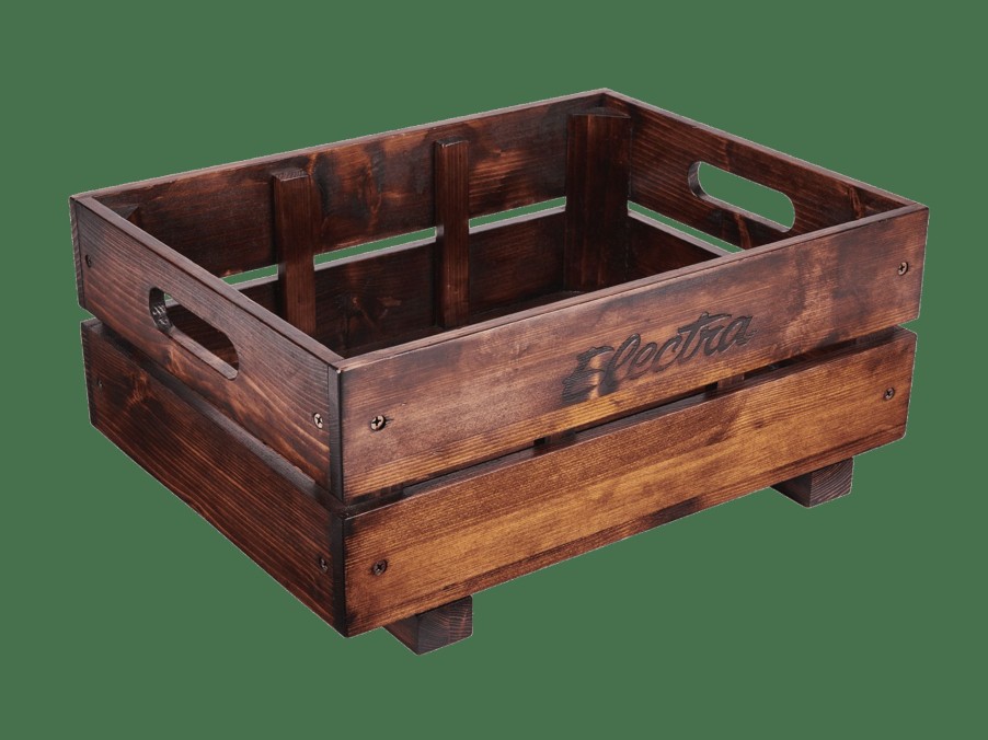 Accessories Trek Baskets | Electra Wooden Mik Bike Crate Brown