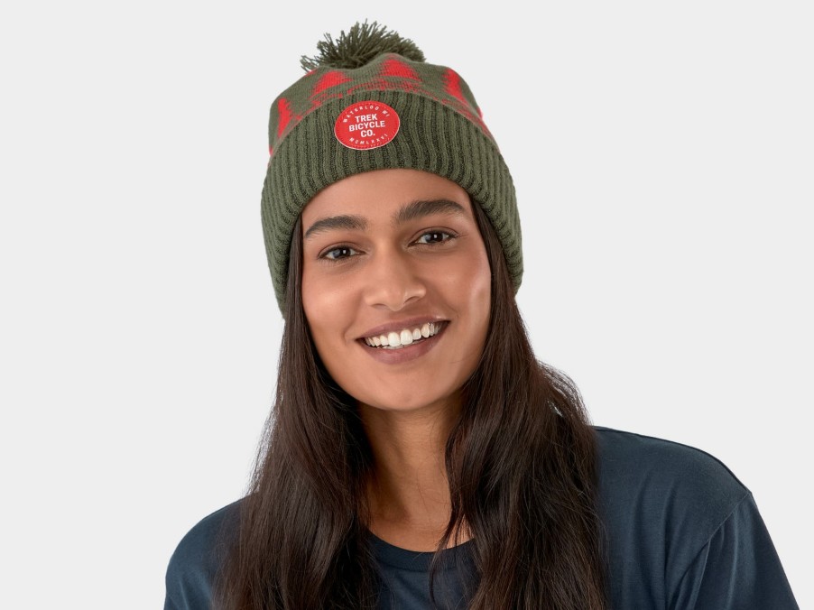 Apparel Trek Casual Wear | Trek Holiday Pom Beanie Dark Green