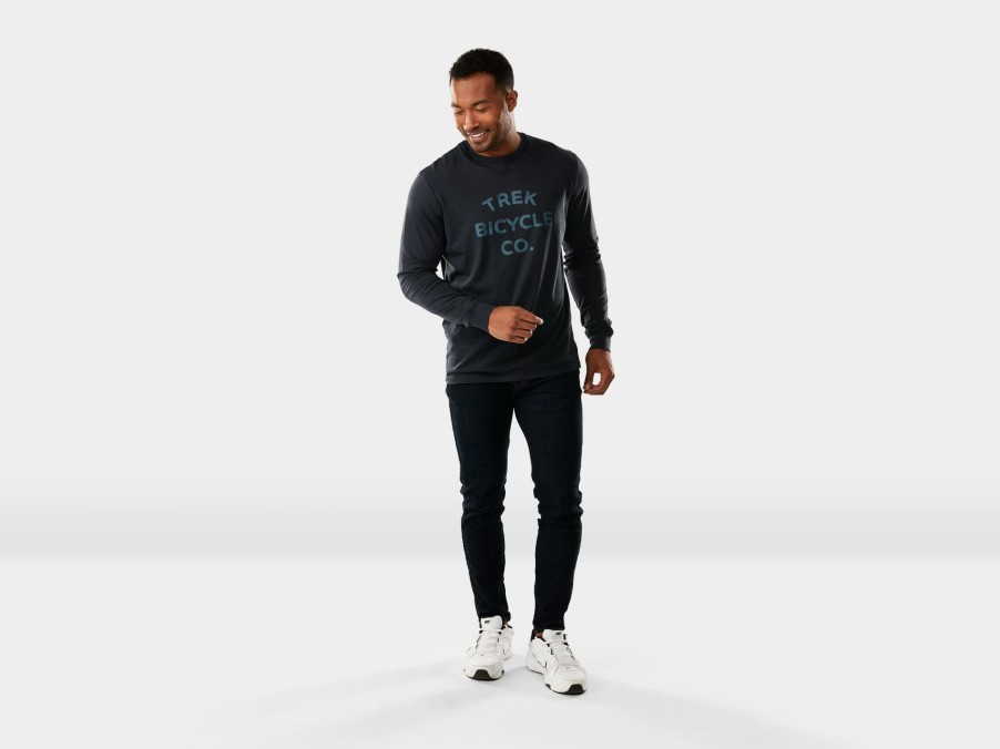 Apparel Trek T-Shirts | Trek Bicycle Tonal Long Sleeve Unisex T-Shirt Navy