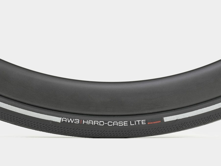 Parts Trek Road Tires | Bontrager Aw3 Hard-Case Lite Reflective Road Tire Black/Reflective