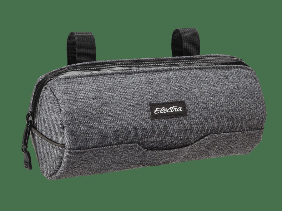 Accessories Trek Bags & Panniers | Electra Heather Charcoal Cylinder Handlebar Bag Dark Grey