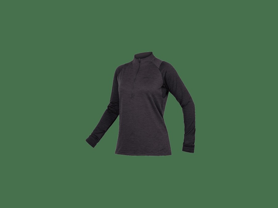 Apparel Trek Jerseys | Endura Women'S Singletrack Fleece Long Sleeve Cycling Jersey Black