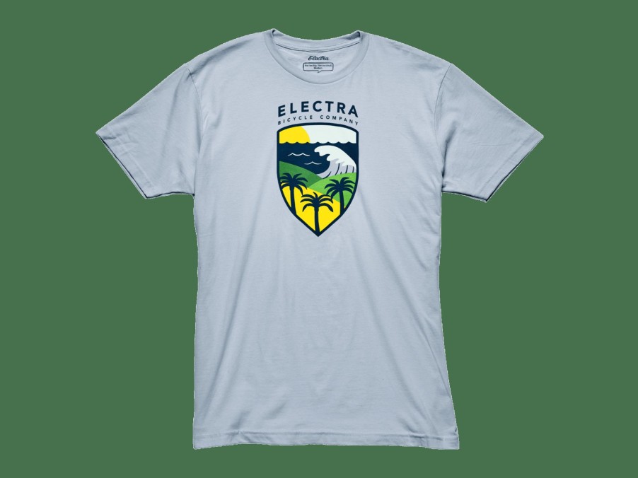 Apparel Trek T-Shirts | Electra Men'S Crest T-Shirt Light Blue