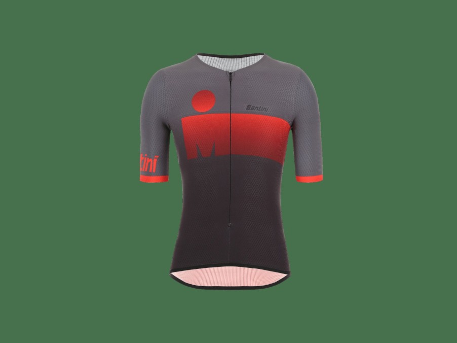 Apparel Trek Jerseys | Santini Ironman Audax Men'S Short Sleeve Triathlon Top Grey/Red