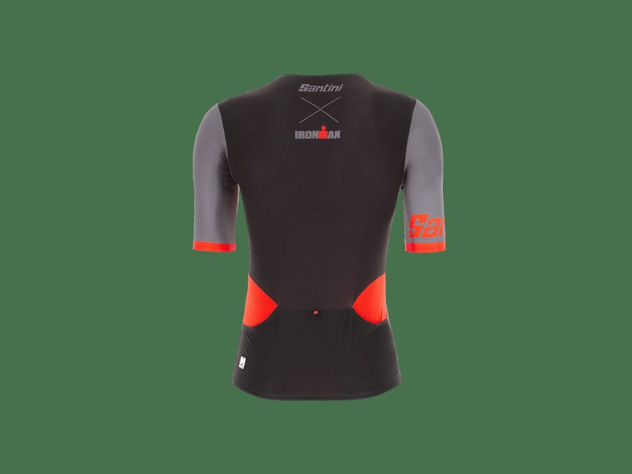 Apparel Trek Jerseys | Santini Ironman Audax Men'S Short Sleeve Triathlon Top Grey/Red